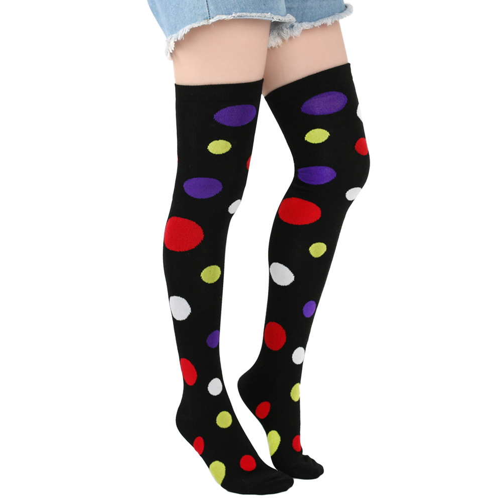 Womens Fashion Colorful Polka Dot Over-the-Knee Socks